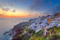 Beautiful view of Oia on Santorini at dusk Royalty Free Stock Photo