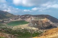 Beautiful view of Okama crater lake at Mount Zao Royalty Free Stock Photo