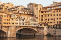 Beautiful view of the Old Bridge (Ponte Vecchio) over the Arno River in Florence, Italy Royalty Free Stock Photo