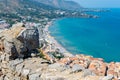 Beautiful view from the old fortress located on the top of the mountain near the town of Cefalu. Sicily Royalty Free Stock Photo