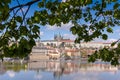 Beautiful view of the old town across the river Royalty Free Stock Photo