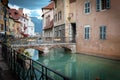 Beautiful view of the old town of Annecy, one of the most popular place to visit in France Royalty Free Stock Photo