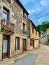 Beautiful view of the old town in France, tipical french old street