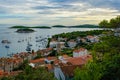 Beautiful view of old town Hvar on island Hvar in Croatia Royalty Free Stock Photo