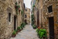 Beautiful view of old traditional houses and idyllic alleyway in the historic town. Italy Royalty Free Stock Photo