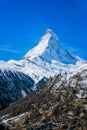 Beautiful view of old village with Matterhorn peak background in Zermatt, Switzerland Royalty Free Stock Photo