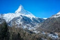 Beautiful view of old village with Matterhorn peak background in Zermatt, Switzerland Royalty Free Stock Photo