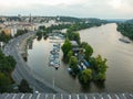 Prague city panorama and Vltava River Royalty Free Stock Photo