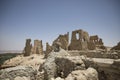 Beautiful view of old walls near the temple Oracle Temple in Siwa Oasis