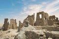 Beautiful view of old walls near the temple Oracle Temple in Siwa Oasis