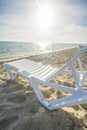 Beach chair in Varadero beach inviting to sit forever.