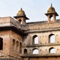 Beautiful view of Orchha Palace Fort, Raja Mahal and chaturbhuj temple from jahangir mahal, Orchha, Madhya Pradesh, Jahangir Mahal