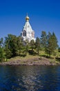 Beautiful view of Orthodox monastery on island Valaam Royalty Free Stock Photo