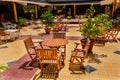 Beautiful view of outdoor patio at Playa Pesquero hotel grounds on sunny day