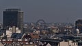 Beautiful view over the downtown of city Vienna, capital of Austria, with famous amusement park Wurstelprater.