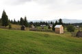 Beautiful view over mountains in Bucovina countryside Royalty Free Stock Photo