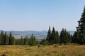 Beautiful view over mountains in countryside of Bucovina Royalty Free Stock Photo