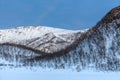 Beautiful view over mountains Tromso, Norway. Polar night. long shutter speed Royalty Free Stock Photo