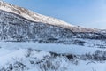 Beautiful view over mountains Tromso, Norway. Polar night. long shutter speed Royalty Free Stock Photo