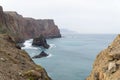 Ponta de Sao Lourenco cliffs, rocks and mountains in Atlantic ocean, Madeira, Portugal Royalty Free Stock Photo