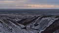 Beautiful view over the snow-covered Skaftafell mountains in southern Iceland with panorama of deserted landscape of ÃârÃÂ¦fasveit. Royalty Free Stock Photo