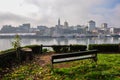 Beautiful view over Valdivia from the other side of the river, C Royalty Free Stock Photo