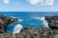 Beautiful view of pacific ocean across Road to Hana in Maui Hawaii USA Royalty Free Stock Photo