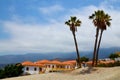 Beautiful view with palm trees in Costa Adeje one of the favorite tourist destinations of Tenerife,Canary Islands,Spain. Royalty Free Stock Photo