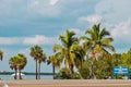 Beautiful view of the palm trees near the beach in Sanibel Island, Miami, USA