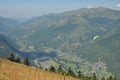 Beautiful view of paragliding over mountains in France Royalty Free Stock Photo