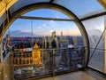 Beautiful view of Paris at sunset time from inside Pompidou center Royalty Free Stock Photo