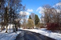 Beautiful view of a park in a sunny winter day Royalty Free Stock Photo