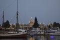 Beautiful view of the Parliament Buildings and Victoria Inner Harbour in Victoria Royalty Free Stock Photo