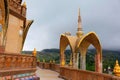 Beautiful view from the passageway and pagoda of one of the levels of the temple at Pha Sorn Kaew, Khao Kor, Phetchabun, Thailand. Royalty Free Stock Photo