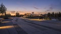 Beautiful view of the Peace Bridge over the river captured in Calgary, Canada Royalty Free Stock Photo