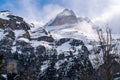 Beautiful view of the peak of snow mountain Royalty Free Stock Photo