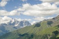 Beautiful view of peak Ushba from village Zhabeshi , Georgia Royalty Free Stock Photo