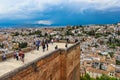 Ancient moorish tower facing the city of Granada, Spain