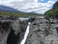 Beautiful view of Petrohue river falls