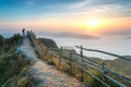 View of Phu Chi Dao in the morning with sea of fog in Chiang Rai, Thailand. Royalty Free Stock Photo