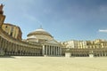 A beautiful view of Piazza del Plebiscito in Naples Royalty Free Stock Photo