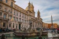 Beautiful view of Piazza Navona and the fountain of four river in Rome