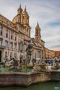 Beautiful view of Piazza Navona and the fountain of four rivers