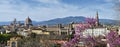 Beautiful view from piazzale Michelangelo of Florence cityscape in spring. From the left, Cathedral of Santa Maria del Fiore Royalty Free Stock Photo