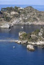 Beautiful view of the picturesque Isola Bella, small rocky island in the Ionian Sea, Taormina, Sicily, Italy