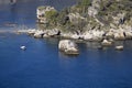 Beautiful view of the picturesque Isola Bella, small rocky island in the Ionian Sea, Taormina, Sicily, Italy