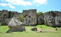 Beautiful view of a pile of large and ancient stones with special patterns and engravings on them