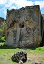 Beautiful view of a pile of large and ancient stones with special patterns and engravings on them