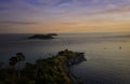 Beautiful of view point sunset sky scene in Phromthep cape and viewpoint at twilight sky in Phuket,Thailand Royalty Free Stock Photo