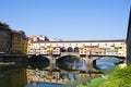 Beautiful view of Ponte vechio, old bridge in Florence over Arno river Royalty Free Stock Photo
